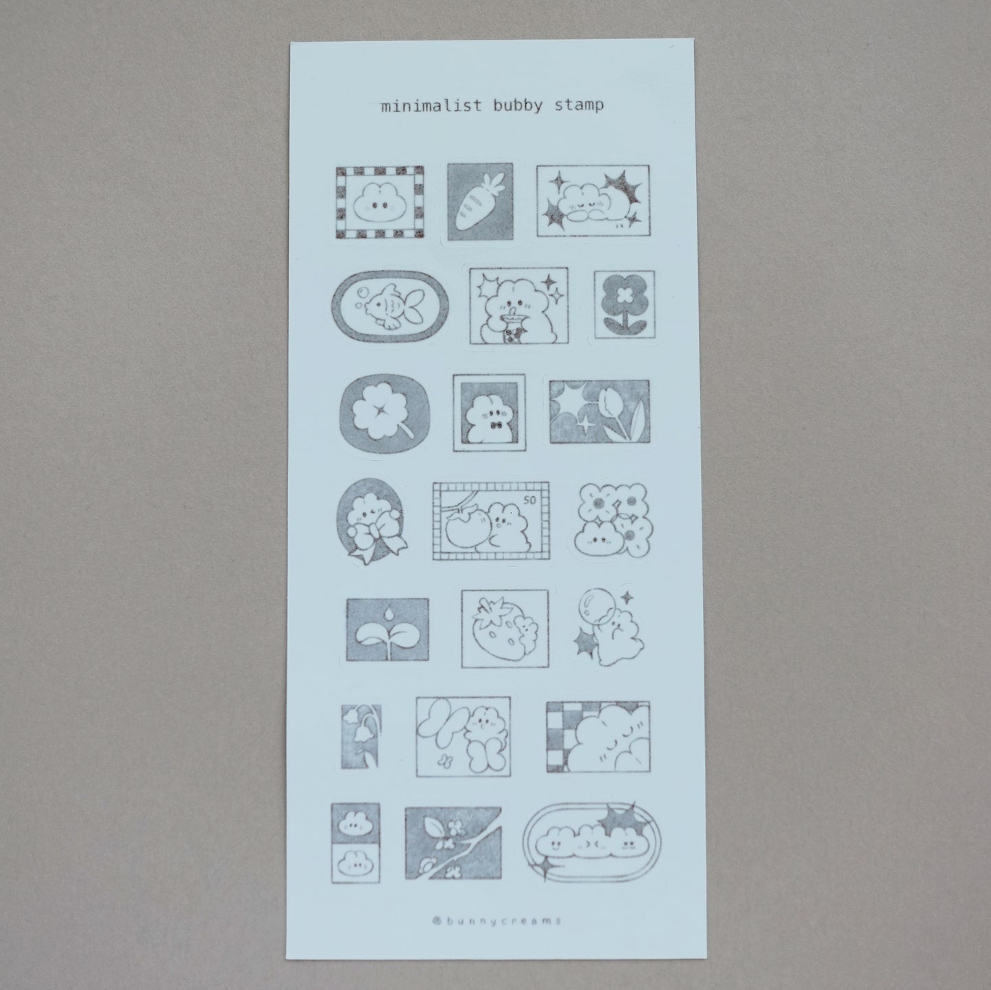 Minimalist Bubby Stamp Washi Sticker Sheet